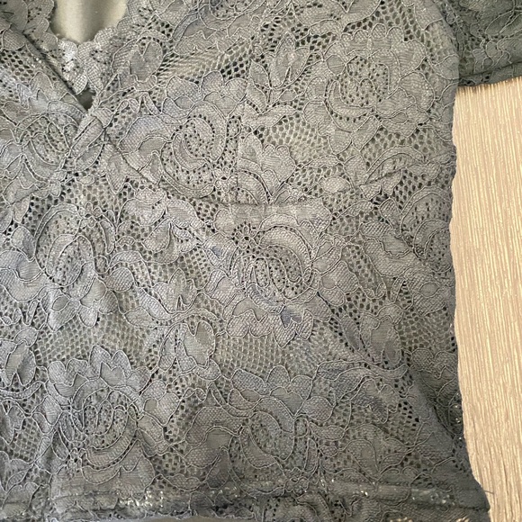 Women's black lace v-neck long sleeve top size small goth whimsygoth edgy sexy - Picture 5 of 9